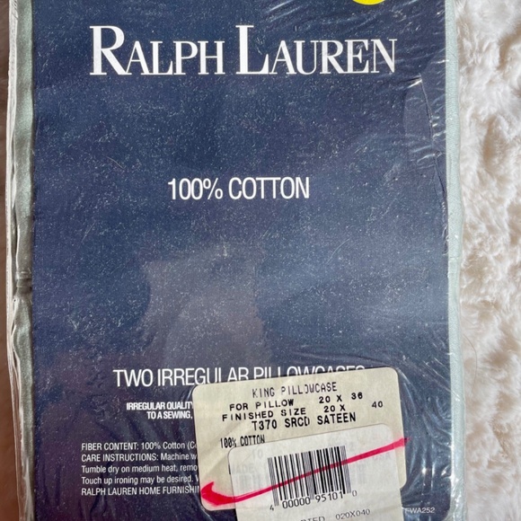 Ralph Lauren Dusty Blue King Cases, NWT - Picture 2 of 2